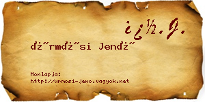 Ürmösi Jenő névjegykártya