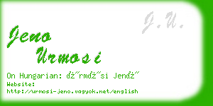 jeno urmosi business card